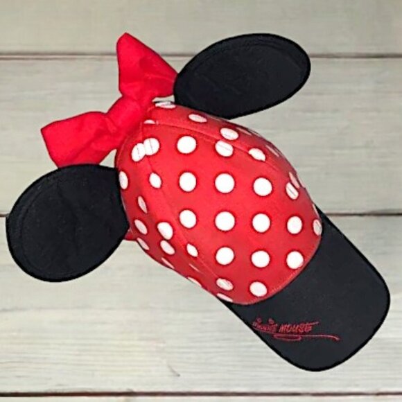 Disney WDW Minnie Mouse Polka Dot Youth baseball cap with Bow YOUTH SIZE - Picture 2 of 5